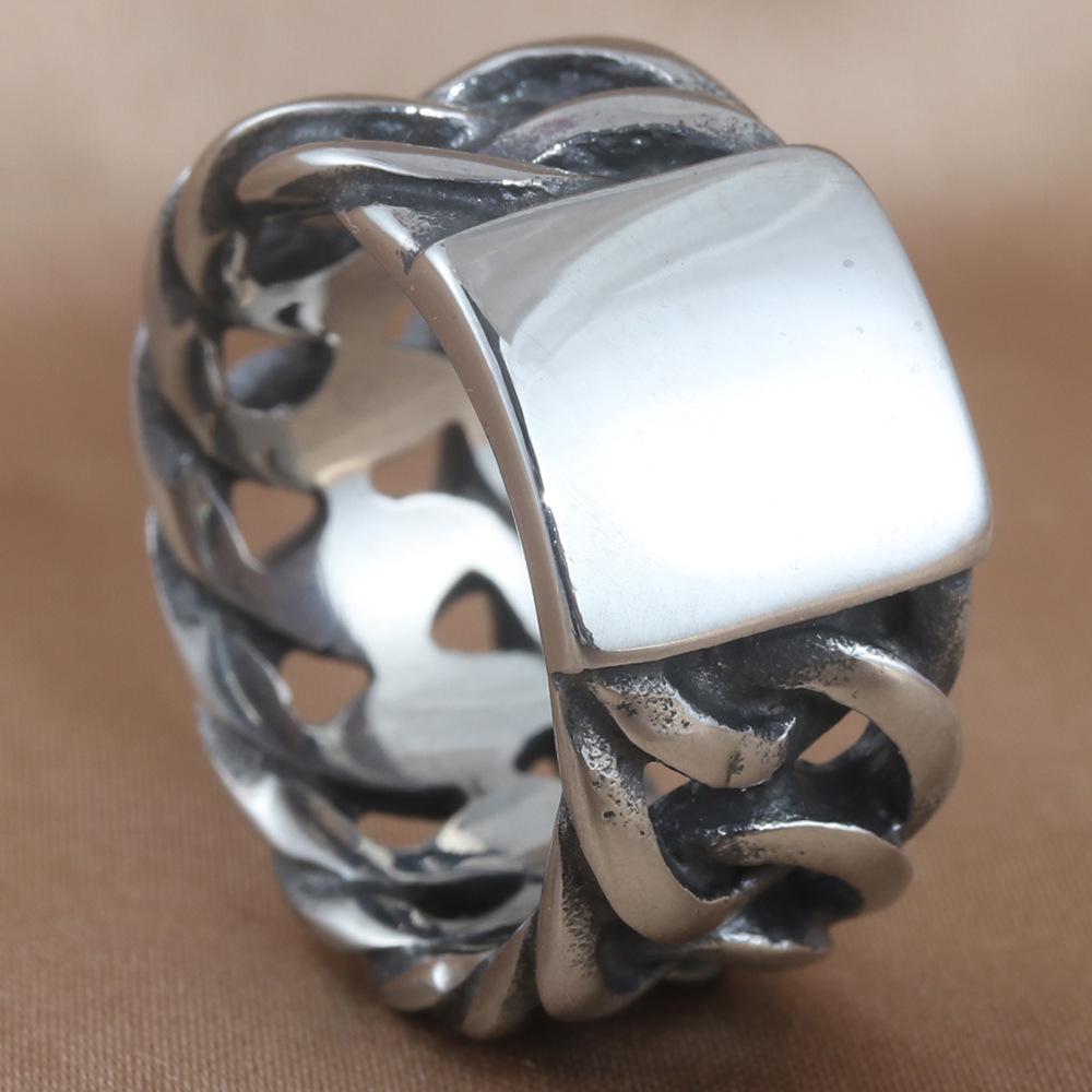 

Чоловіча Панк Вінтажне Титанове Сталеве Мотоциклетне Ланцюгове Кільце Size 8