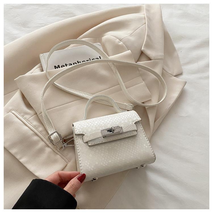 Texture Casual Retro Large Capacity Lock Buckle Handheld Crossbody Small Square Bag For Women