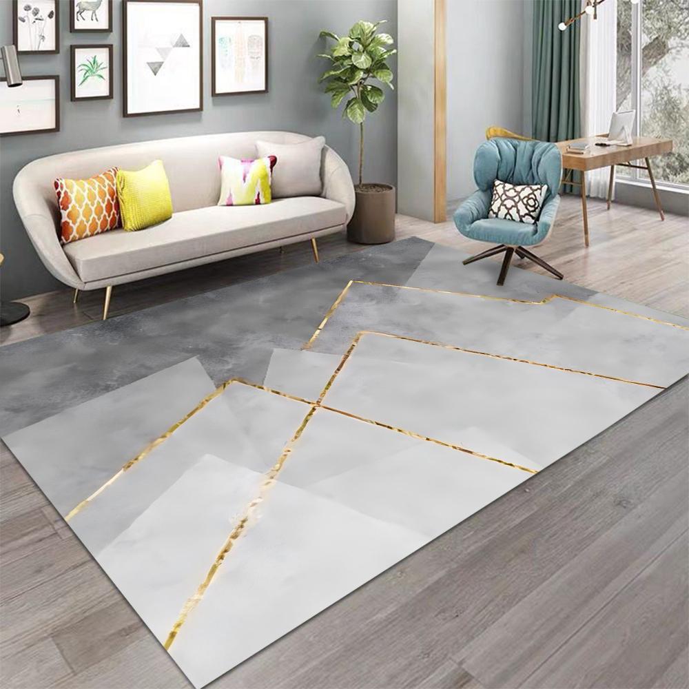 Grauer Teppich Moderner Wohnzimmerteppich für Schlafzimmer Stuhl Waschraum Bodenmatte Waschbar Esszimmer Schlafzimmer Dekor Bodenteppich