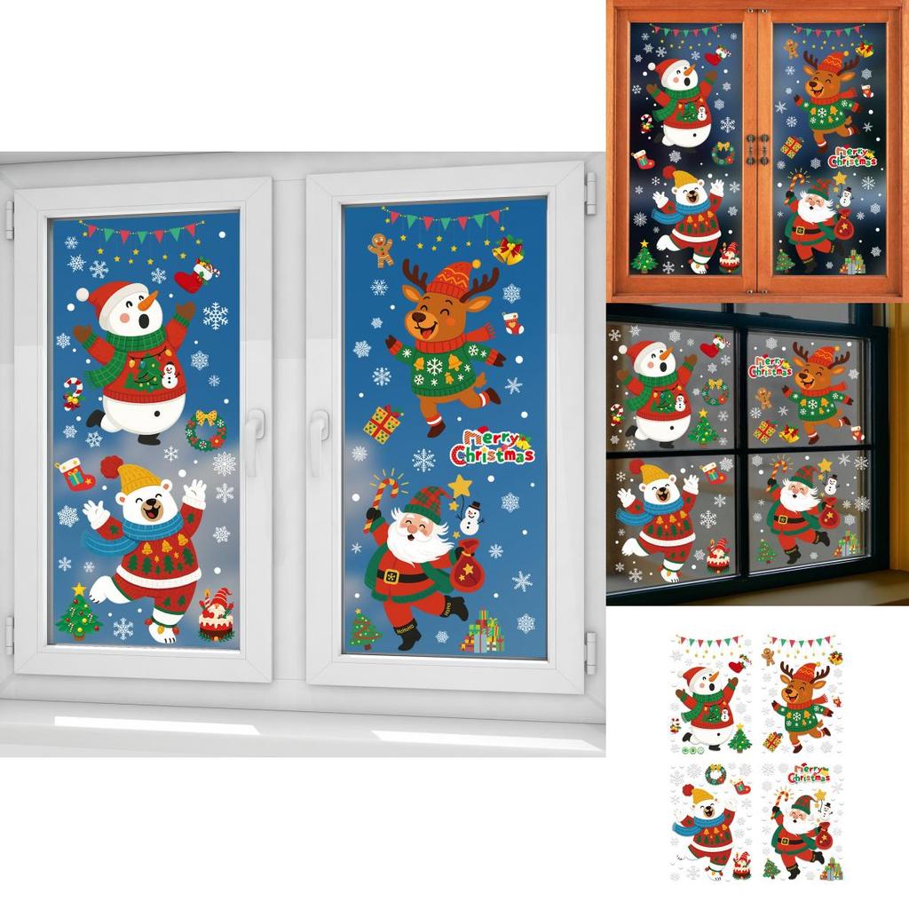 Christmas Door Stickers Pvc Static Sticker Window Art For Festive Home Display