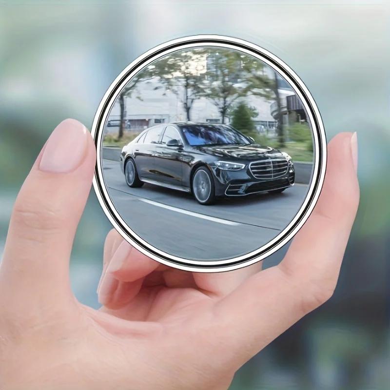 2Pcs Blind Spot Mirrors, Round HD Glass Convex 360° Wide Angle Side Rear View Mirror with ABS Housing for Cars SUV and Trucks