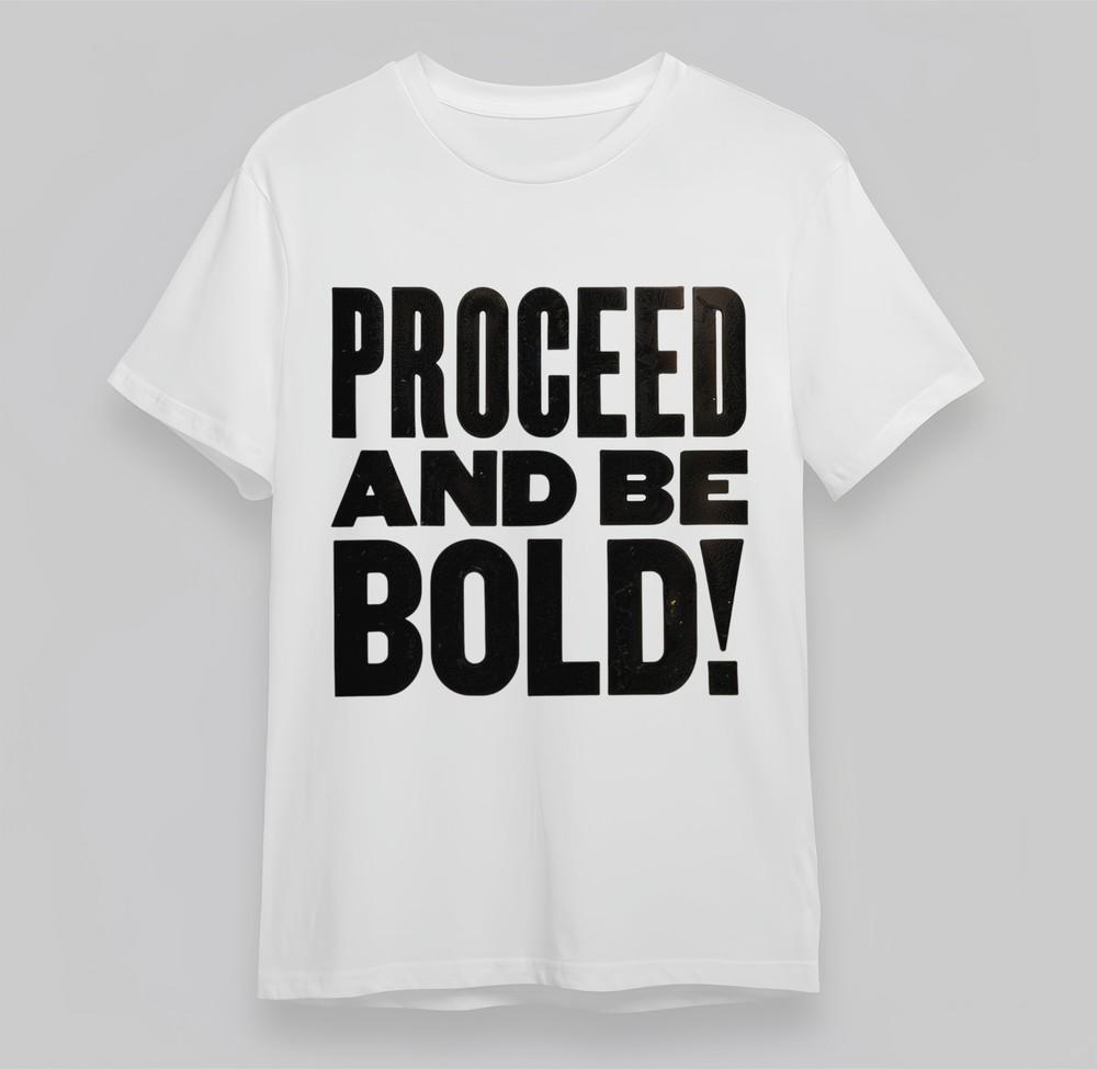 

Minimalist Slogan Cotton Top White Tee With Motivational Block Letter Graphic M