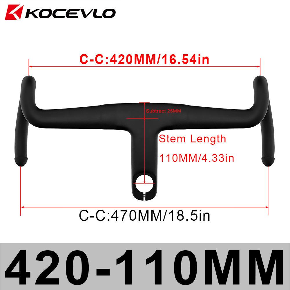 KOCEVLO K05 Full Carbon Gravel One-Piece Integrated Drop Bar with Internal Routing and Spacers Integrated Road Handlebar K05