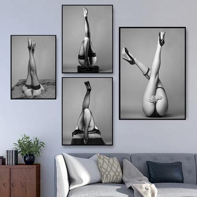 Mode Naakte Vrouwen Art Prints Sexy Sensuele Vrouwen Poster Zwart Wit Moderne Slaapkamer Decor Wall Art Foto Canvas Schilderij