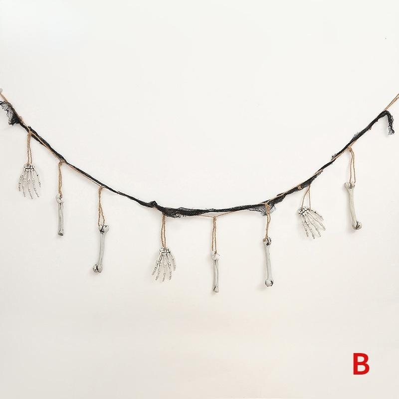 Halloween Skull Garland Decoration Terror Skull Hand Bone Hanging String Ghost Banner Garland Halloween Party Supplies