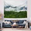 Majestic Mountain Tapestry Foggy Forest  Peaks Home Decor Art Essential for Bedroom  Living Room