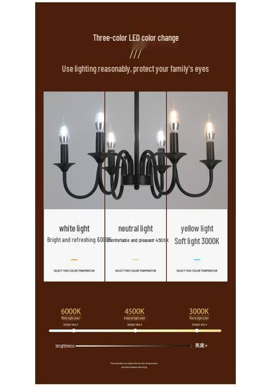 American Vintage Wrought Iron Chandelier for Living Room, Dining Room, or Bedroom