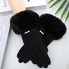 Warm Thickened Plush Open-Finger Cycling Gloves - Windproof, Coldproof Winter Wear