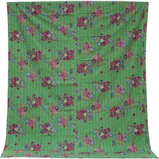 Aizza Trends Handmade Pure Cotton Printed Kantha Quilt  - Traditional Look Bed Spread Kantha Gudri - Vintage Hand Stitch Gudri