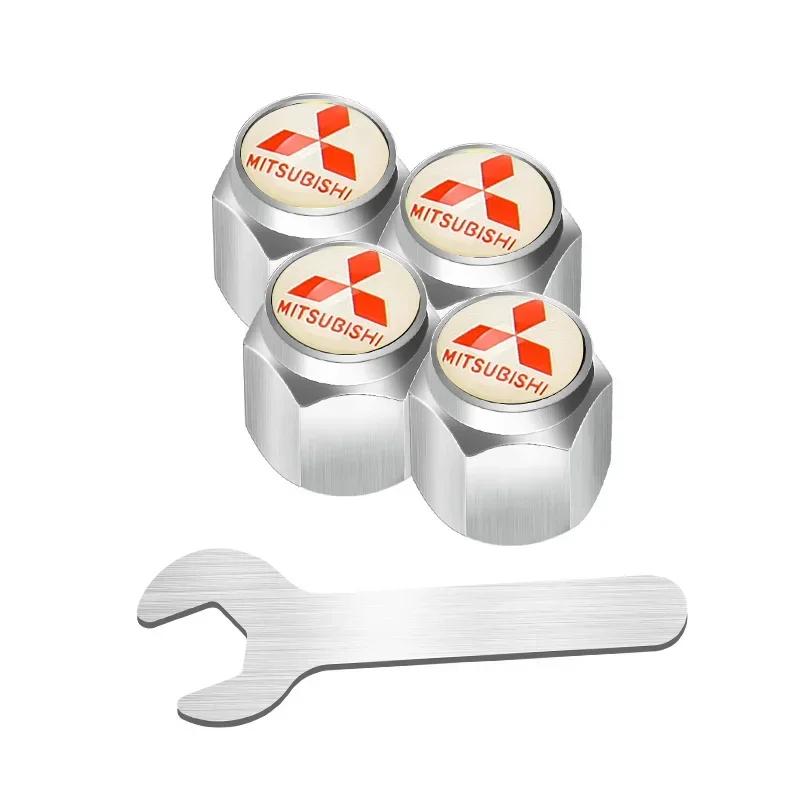 Alloy Car Wheel Tyre Tire Valve Stem Caps with Wrench For Mitsubishi Ralliart ASX Lancer Pajero Outlander Galant Mirage Colt