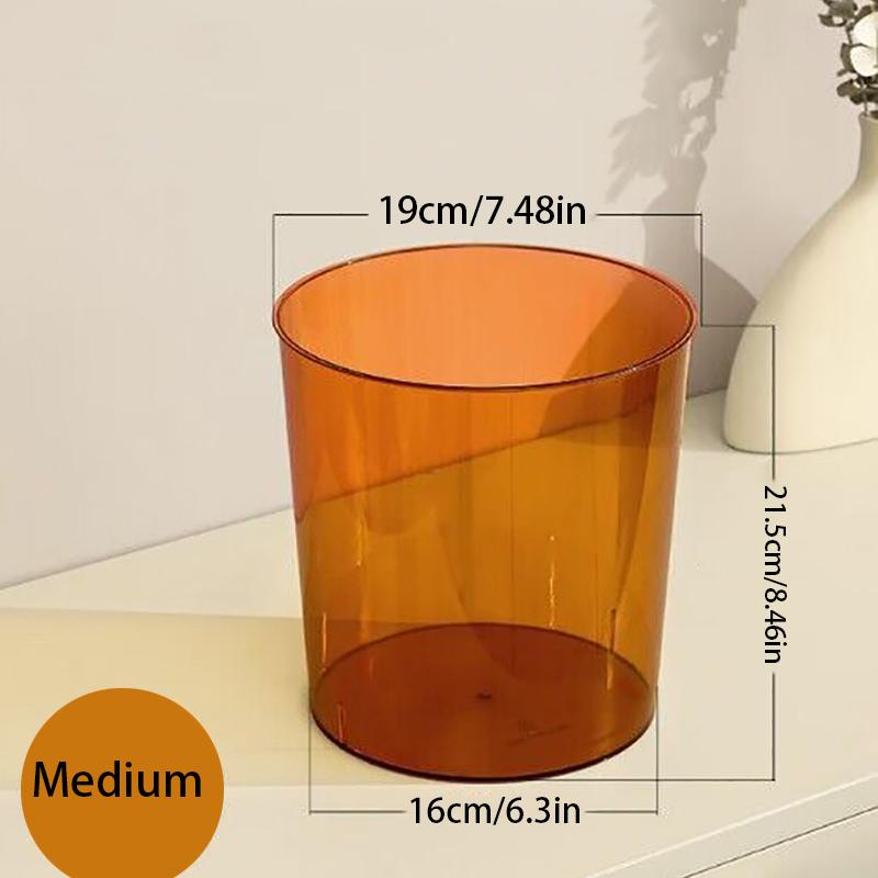 Clear Transparent Trash Can Compact Desktop Garbage Can Small Spaces Practical Waste Paper Storage Bucket Recycling Ice Bucket