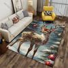 Festive deer holiday winter theme carpet Yoga living room room decor children's crawling mat doormat area rug games mat