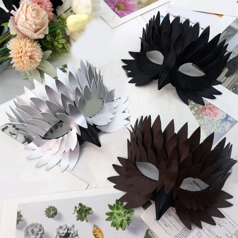 Unique Bird Beak Feather Style Half Face Mask Cosplay Accessory For Costume Parties Masquerades Theme Event