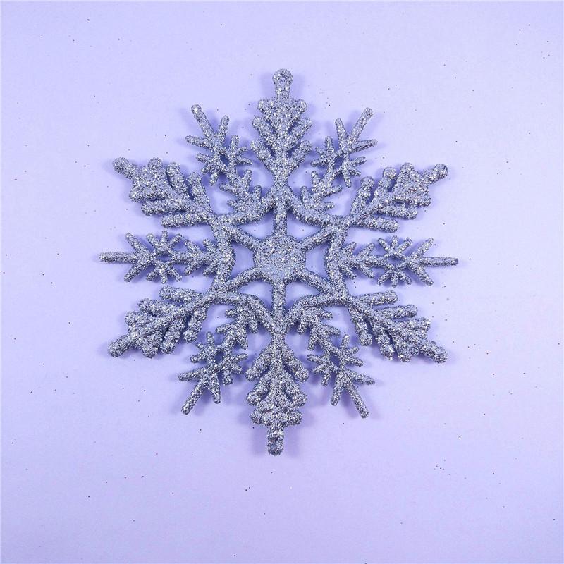 

Tree Christmas 12pcs Hanging Decoration Baubles Glitter Xmas 10cm Snowflake Silver-6pcs