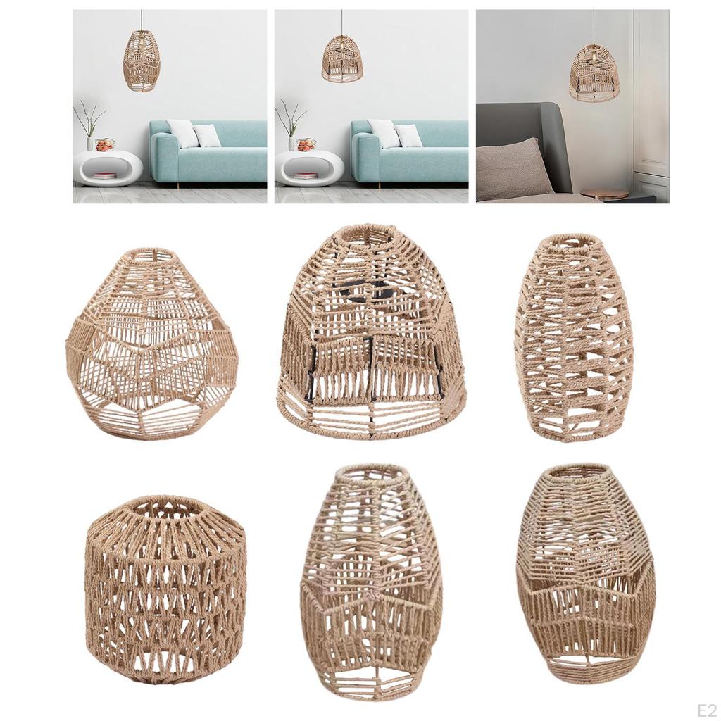 Woven Rattan Pendant Light Shade, for Home Hallway House Decoration Fixture