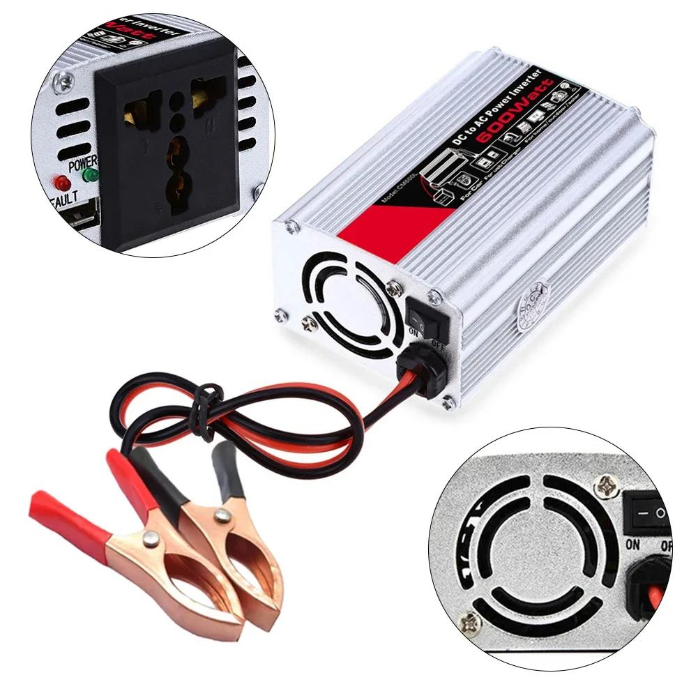 Car 600W Power Inverter DC 12V To AC 220V Auto Inverter With 2 Sockets Converter Inverter For Electrics Less Than 300W