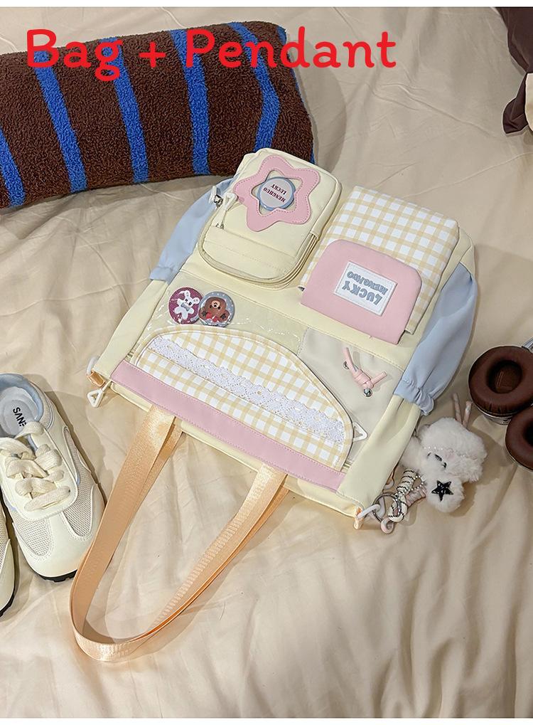 Fashion Backpack With Material And Arch Shaped Shoulder Straps