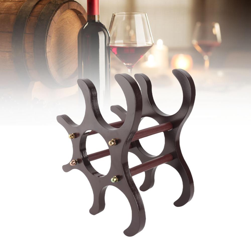 Wooden Wine Holder Stand Freestanding Design Bottle Wine Rack Wine Storage Rack Bar Countertop