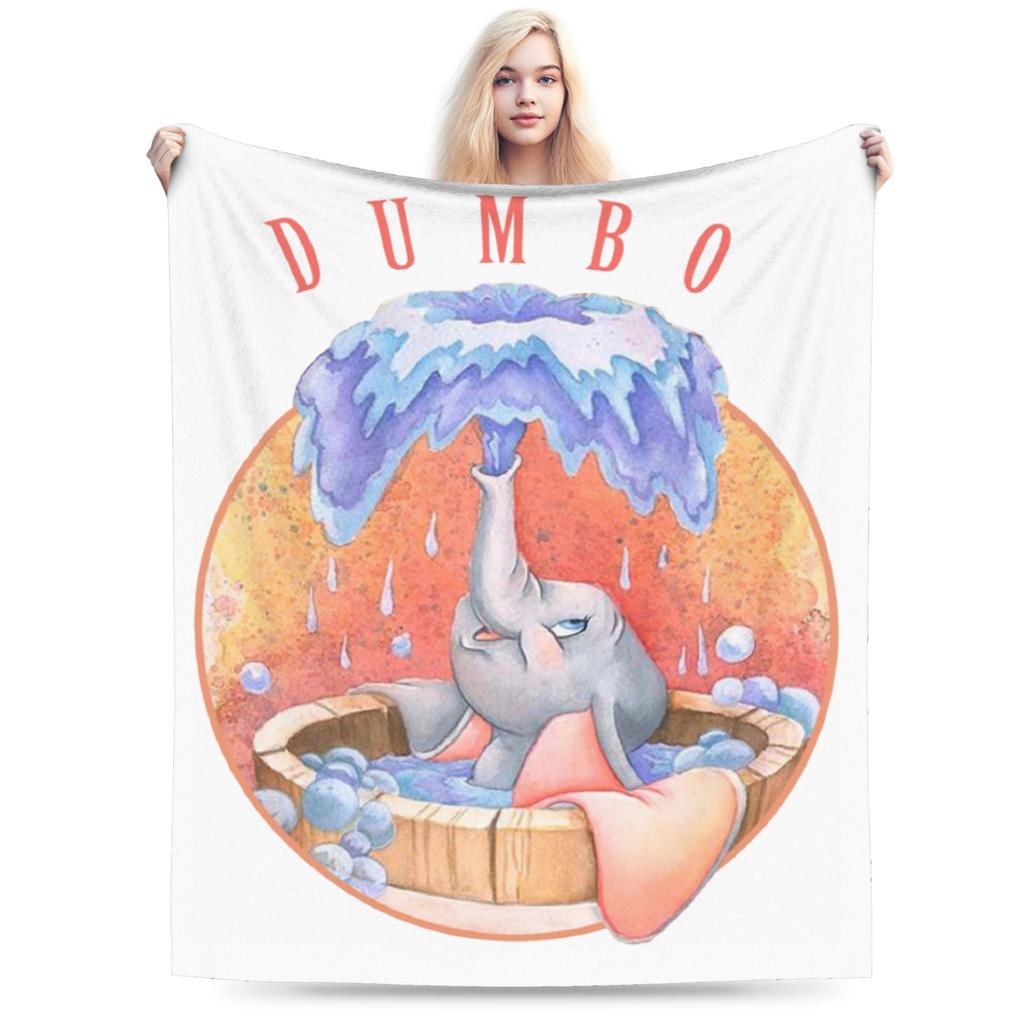 Dumbo Cartoon Blankets Velvet Spring Autumn The Flying Elephant Portable Warm Throw Blanket for Sofa Travel Plush Thin Quilt