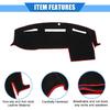 Car Dashboard Cover Compatible for Dodge for Ram 2010-2018, Protective Polyester Red Center Console Interior Trim Dash Cover Mat Pad