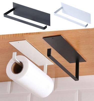 Kitchen Paper Towel Holder Adhesive Tissue Hanger Toilet Roll Paper Dispenser Cabinet Storage Napkin Rack Bathroom Accessories