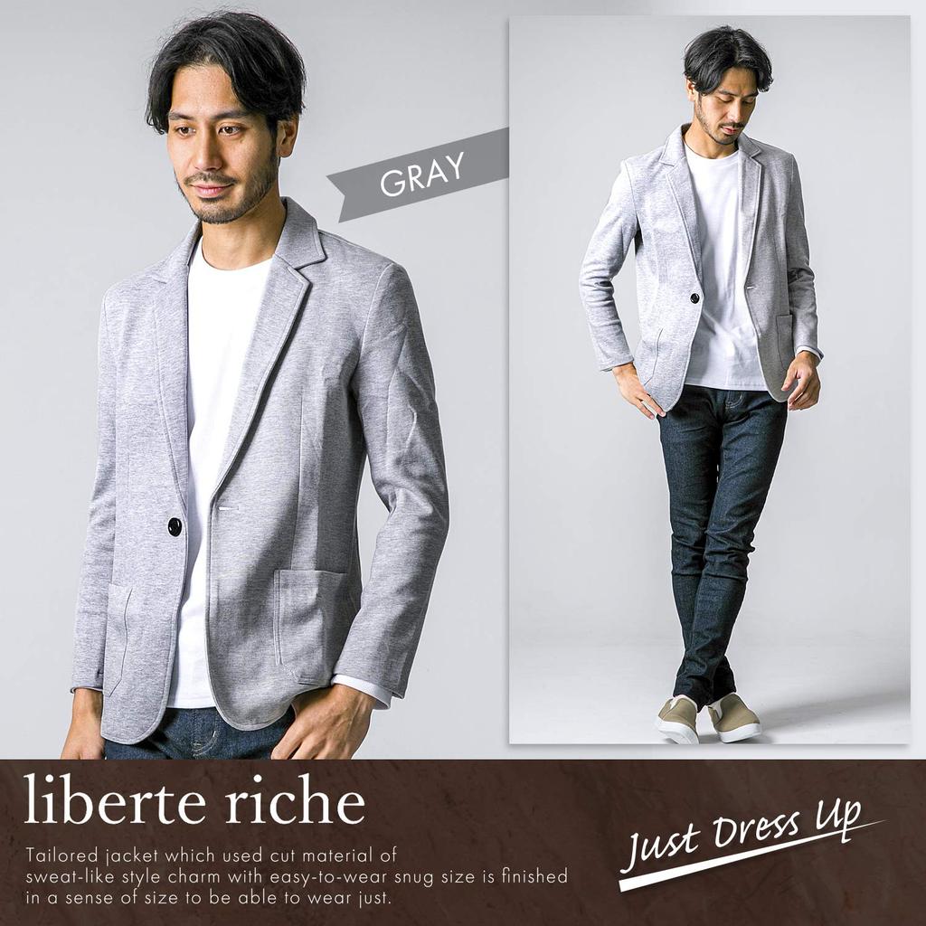 Liberte Riche Męska Marynarka Dopasowana, Bluza, Business Casual, Slim Fit, Elastyczna, 6 Kolorów, 6 Rozmiarów, Szary, XL