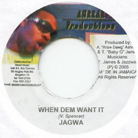 

7inch Record JAGWA - When Dem Want It Ahrrar Producti 2005 Jamaica Reggae, Ska & Dub