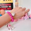 Silver Heart Bead Bracelet (8 Colors)