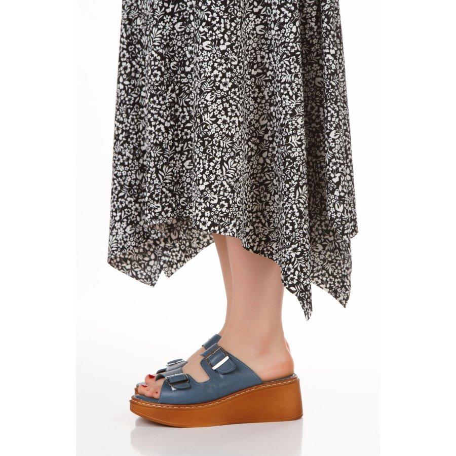 Women's Genuine Leather Wedge Heeled Casual Summer Slippers Clogs