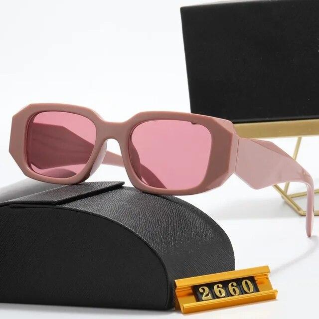 2024 Novos óculos de sol quadrados elegantes para mulheres e homens, óculos de sol de luxo, vintage, irregular, personalidade, para dirigir, praia