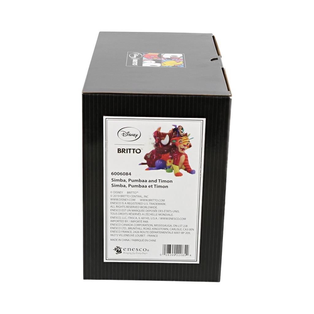 Enesco Disney by Britto Lion King Simba Timon and Pumba Multicolor Figurine, 7.48 Inch,