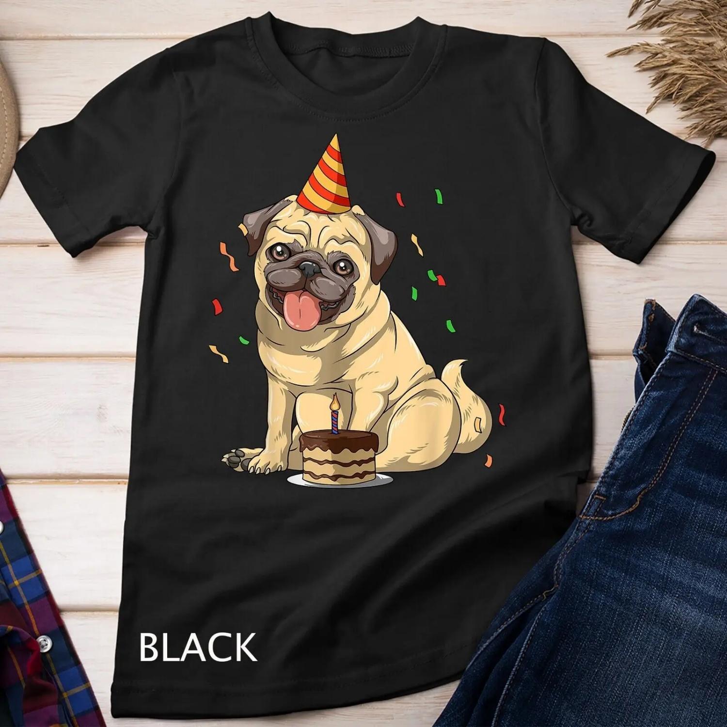 

Pug Birthday Party Theme T Shirt S чёрный