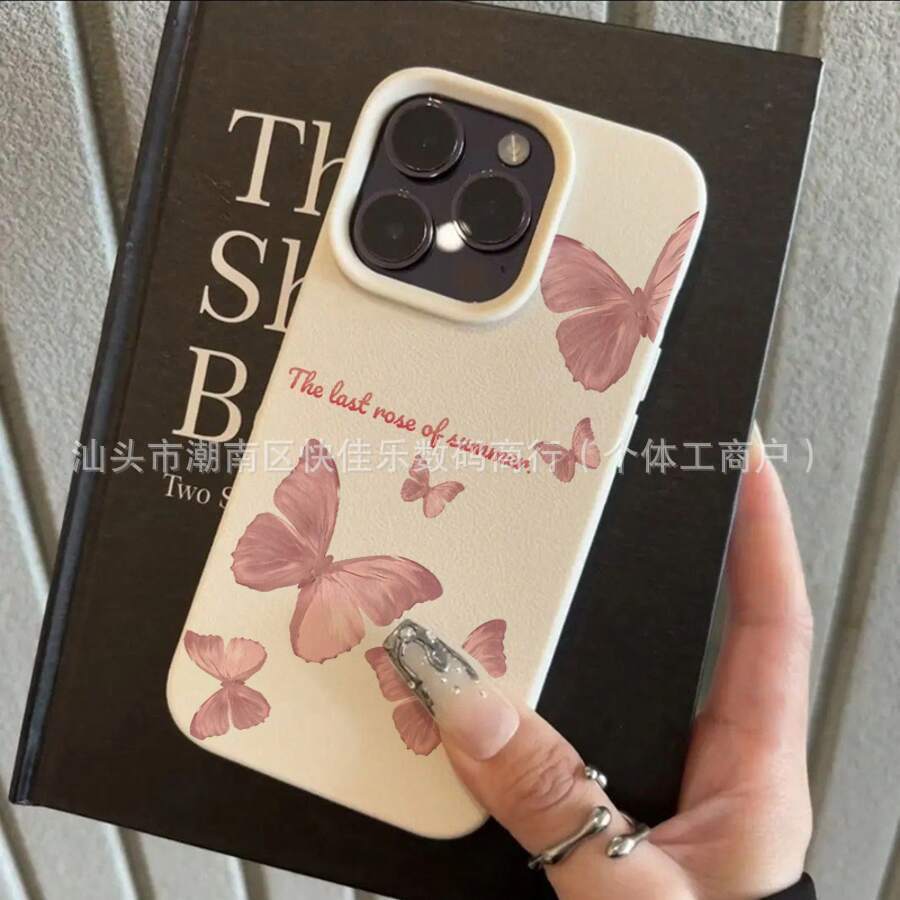 INS Niche Pink Butterfly Suitable for iPhone 15 Phone Case 14, iPhone 13/12 Pro Max Female 11, Beautiful 17