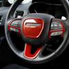 Red Carbon Fiber Style Steering Wheel Cover Trim For Dodge Durango 2014-