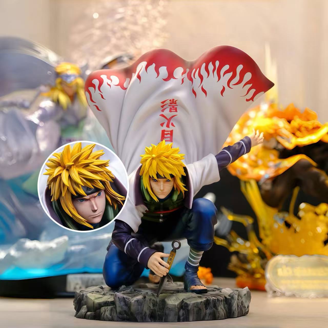 Yiran Toy 1 Boys 21Cm Naruto Anime Figure Gk I Am Late Minato Namikaze Statue Decoration Collectable Action Doll Figure Plaything Gift