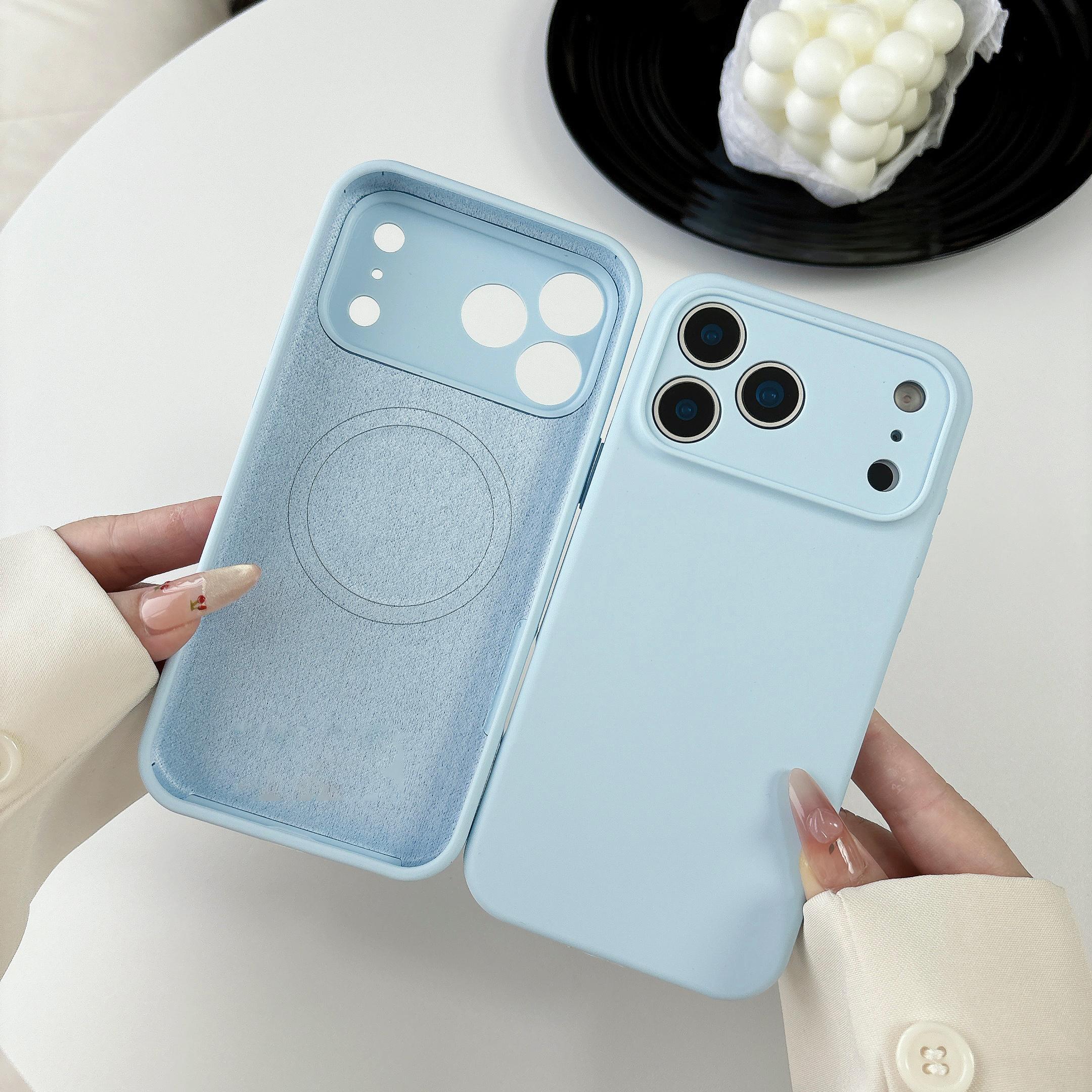 

For Magsafe Liquid Silicone Magnetic Case For iPhone Air 17 16 15 14 13 12 Pro Max Plus Camera Protection Matte Cover iPhone 15