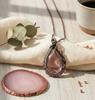 Exquisite Hand Woven Copper Tree of Life Style Pendant  Faceted Pink Topaz GemStone Pendant Charm Unique Anniversary Gift