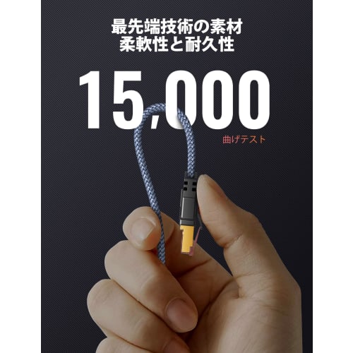 Snowkids LAN-Kabel 3m LAN-Kabel CAT8 Ultra High Speed ??Flaches LAN-Kabel Typ 40Gbps/2000MHz Kompatibel mit PC Switch usw.