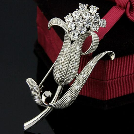Elegant Crystal Rhinestone Flower Brooch - Fashionable Bridal Corsage and Lapel Pin Zhenyao Accessories