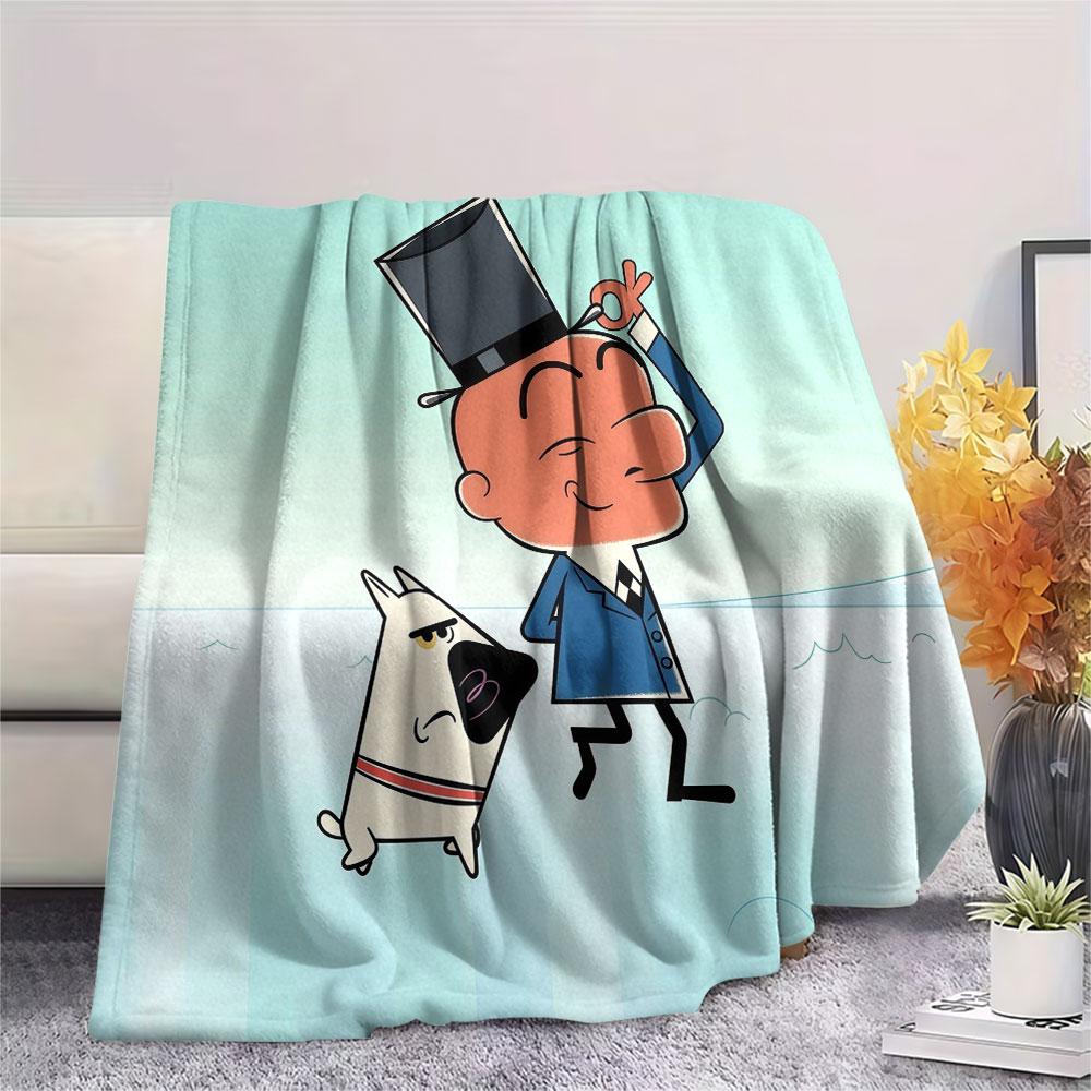 Mr. Magoo Printed Flannel Blanket, soft throw for bedroom sofa, washable, Christmas present, great gift.