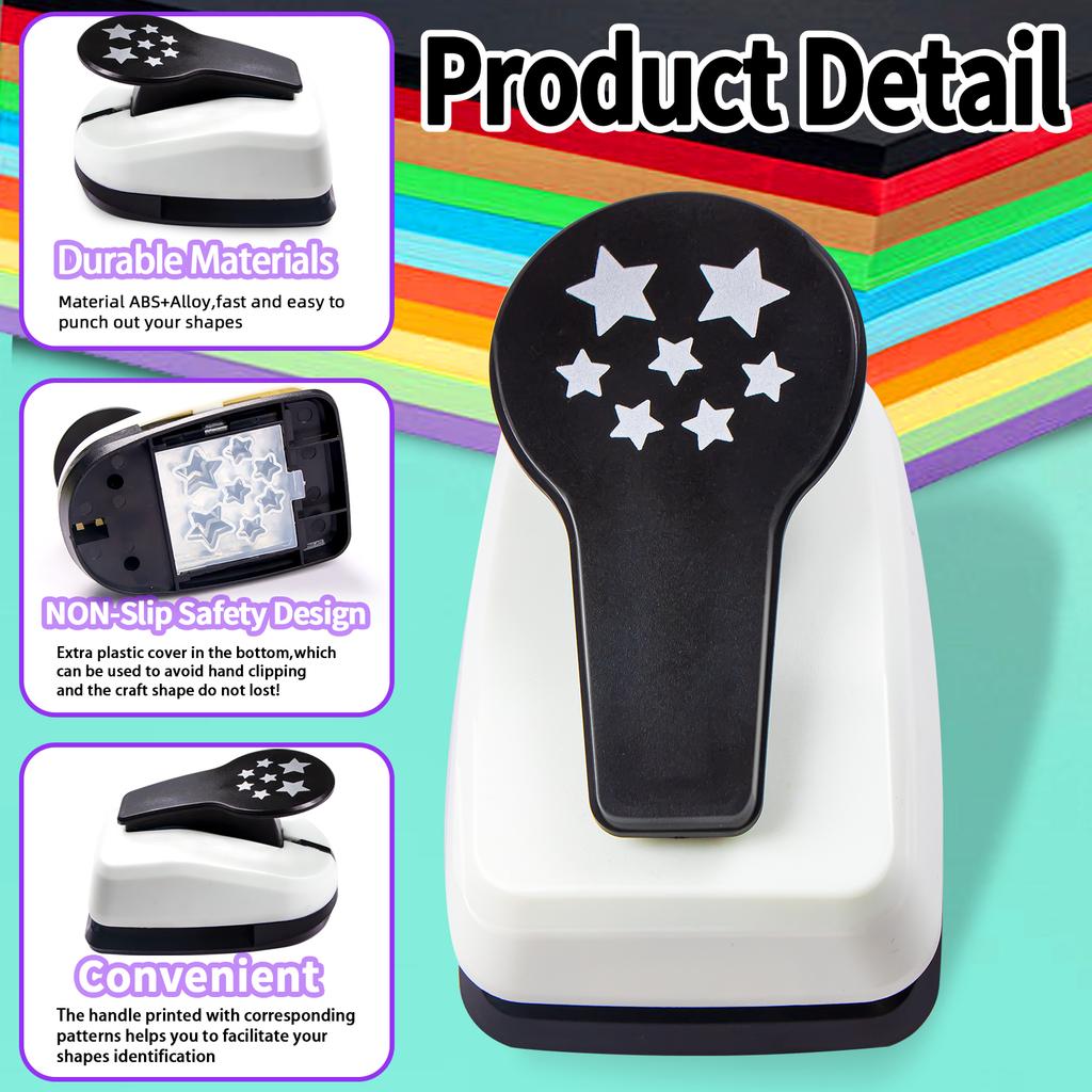 Paper cutter for crafts Hole Punch Puncher Punches Tool 50mm 2 inch 7 Star Paper Shapes Hole for card making custom scrapbooking