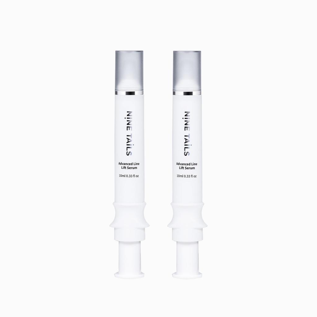 NINE TAILS Advanced Line Lift Serum, 10 ml, 2er-Set, Serum, Anti-Aging-Pflege, Porenpflege, Festigkeit, Feuchtigkeitsspendend, Elastizität, Augen, Glabella, Mund, Stirn, Nasolabial