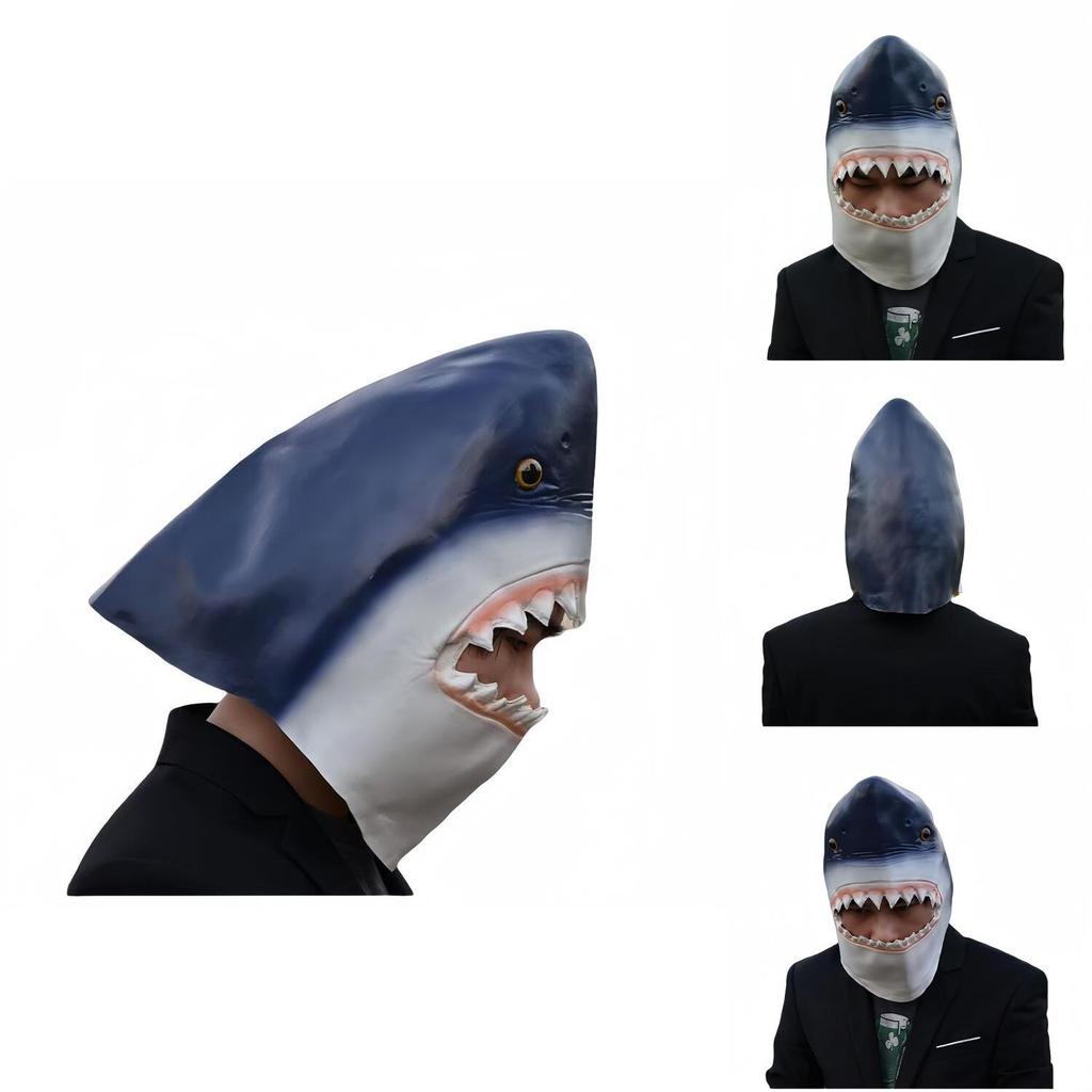 Shark Latex Mask For Cosplay And Costume Parties Halloween And Carnival