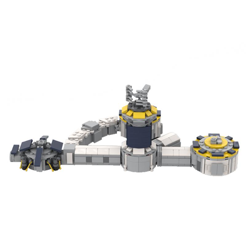 Non-Toxic Moc Lunar Base Model Ornament Particle Assembly Building Blocks Moc Puzzle Children'S Toys