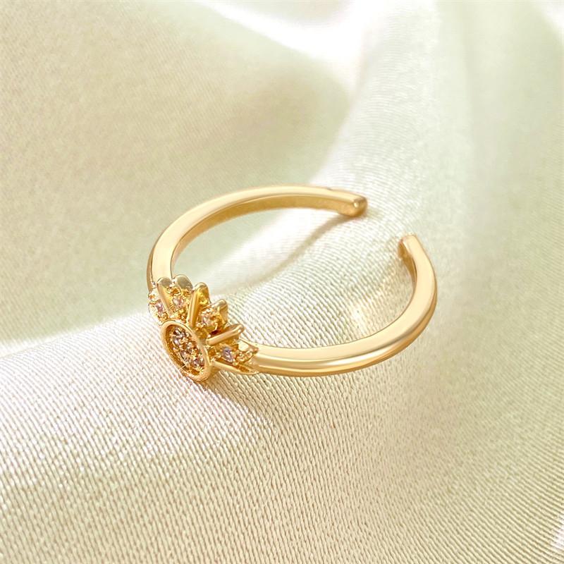 

New Adjustable Stackable Sparkling Moon Sun Star Ring for Women Girls Couple Elegant Jewelry Set Wedding Party Gifts