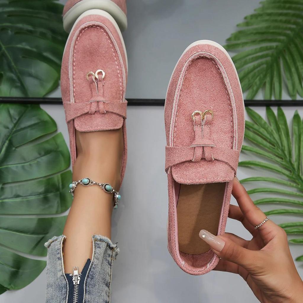 Women Flats Shoes Autumn Platform Suede Loafers Casual Ladies Walking Non Slip Shoes Plus Size 43 Comfortable