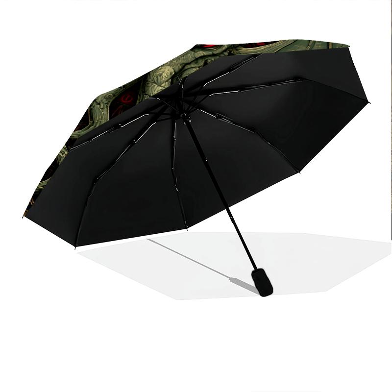 Sacred Animals pattern, automatic folding umbrella, portable and foldable design, 8 ribs, a Christmas or birthday gift.