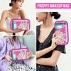 WaterProof Clear Travel Makeup Organizer Bag For Purse Cute Preppy Cosmetic Zipper Pouch Transparent PVC Nylon Coin Sanitary Napkin Storage Case