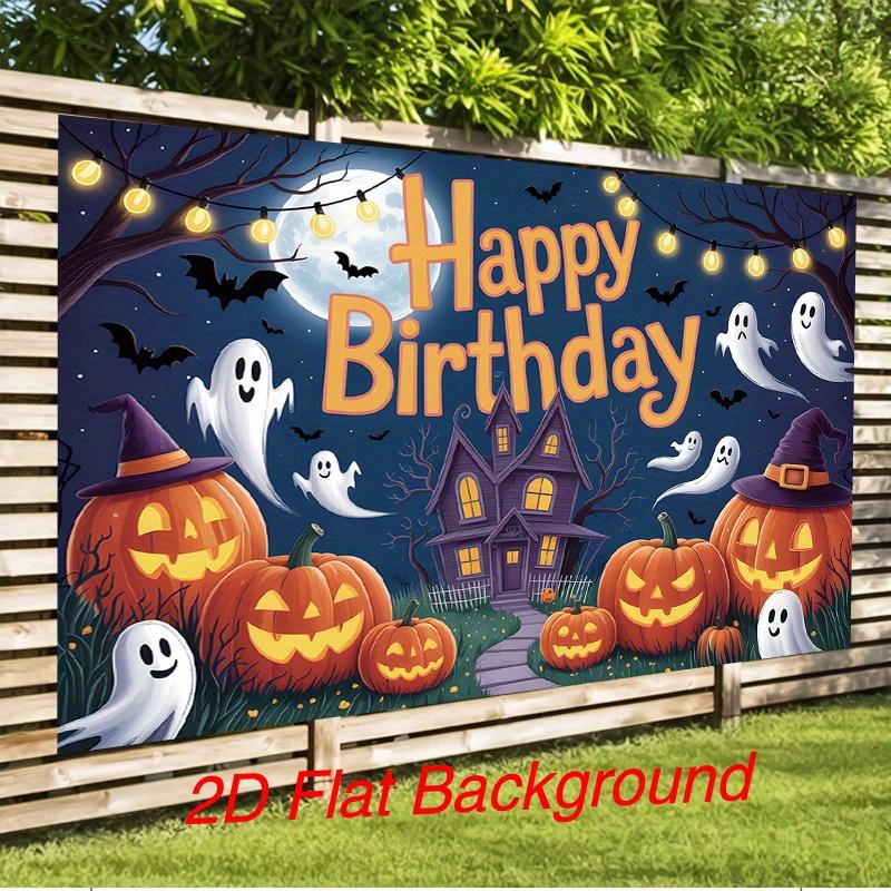 Party Backdrop Halloween Spooky Haunted House Jack Lanterns Photo Background Decor Birthday Party Decor