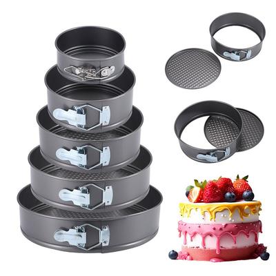 1Pcs Carbon Steel Baking Mould Non Stick Leakproof Cake Baking Pan 12/16/20/24/28cm with Removable Bottom Cake Mould